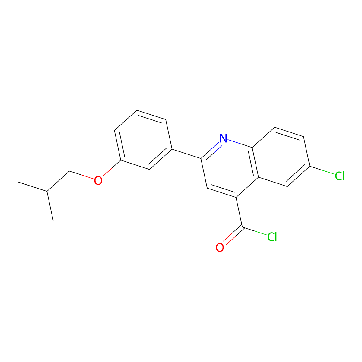 6-Chloro-2-(3-isobutoxyphenyl)quinoline-4-carbonyl chloride molecular structure, CAS 1160263-45-5