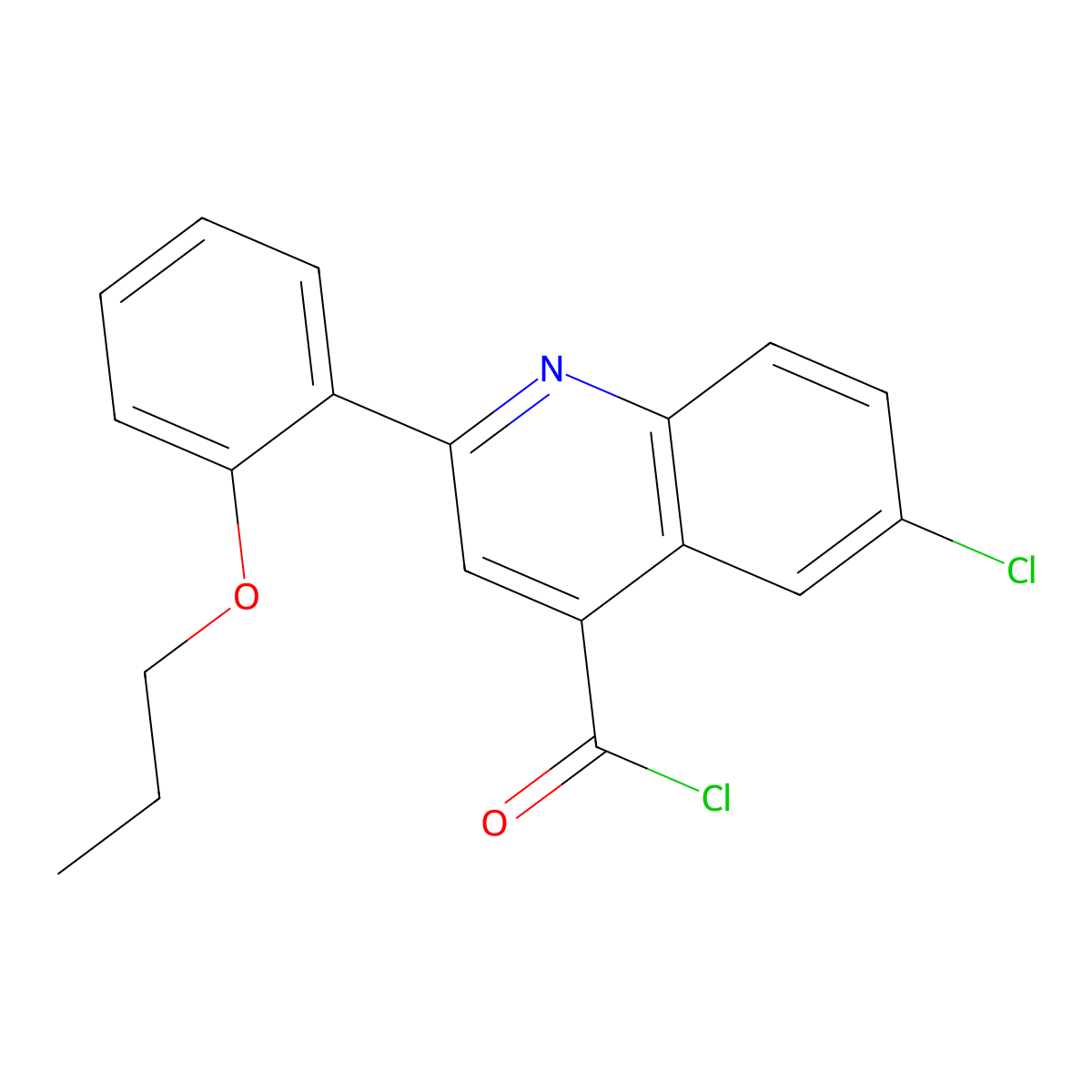 6-Chloro-2-(2-propoxyphenyl)quinoline-4-carbonyl chloride molecular structure, CAS 1160263-47-7