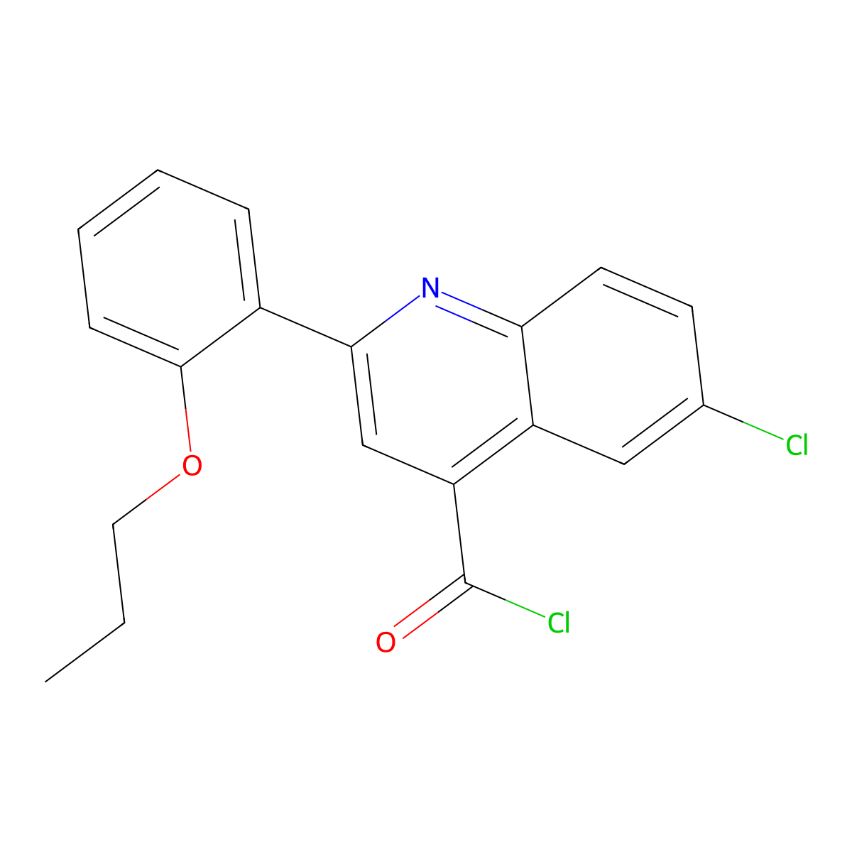 6-Chloro-2-(2-propoxyphenyl)quinoline-4-carbonyl chloride molecular structure, CAS 1160263-47-7