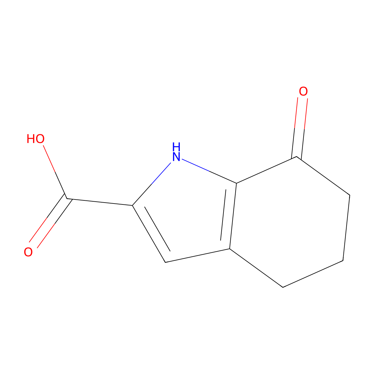 7-Oxo-4,5,6,7-tetrahydro-1H-indole-2-carboxylic acid molecular structure, CAS 1160263-48-8