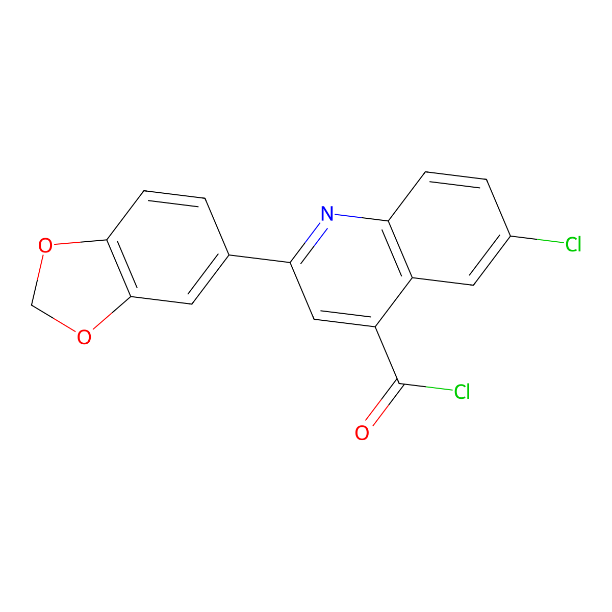 2-(1,3-Benzodioxol-5-YL)-6-chloroquinoline-4-carbonyl chloride molecular structure, CAS 1160263-50-2