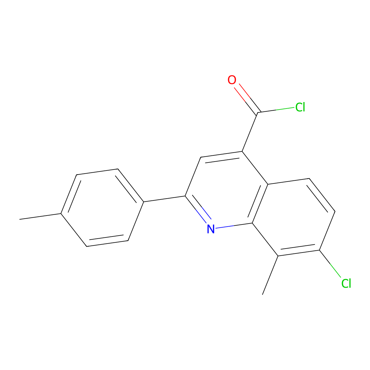 7-Chloro-8-methyl-2-(4-methylphenyl)quinoline-4-carbonyl chloride molecular structure, CAS 1160263-52-4