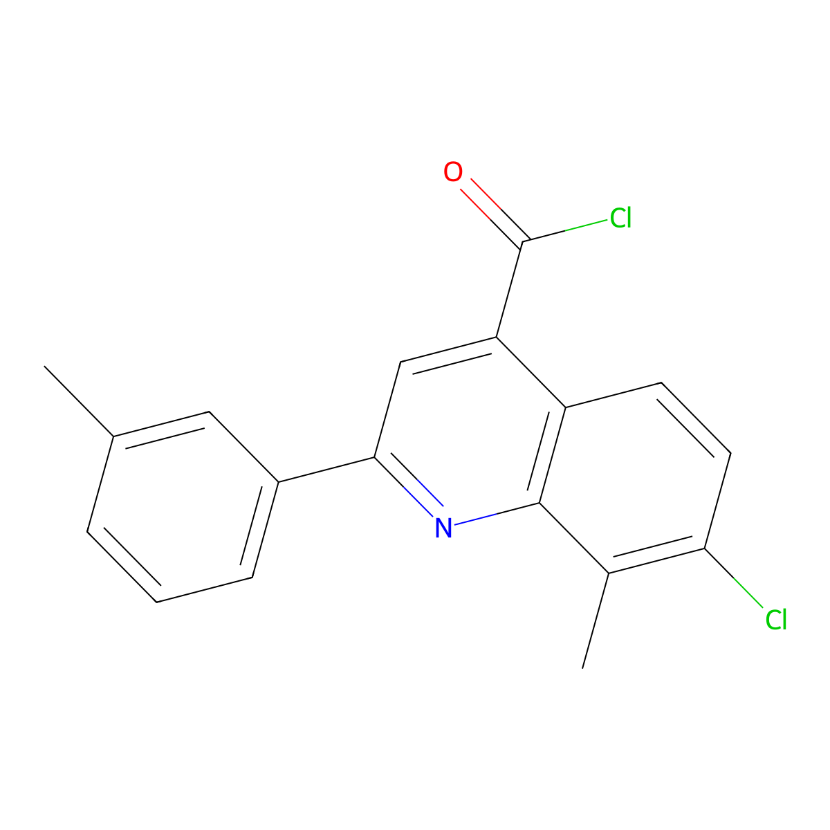 7-Chloro-8-methyl-2-(3-methylphenyl)quinoline-4-carbonyl chloride molecular structure, CAS 1160263-54-6