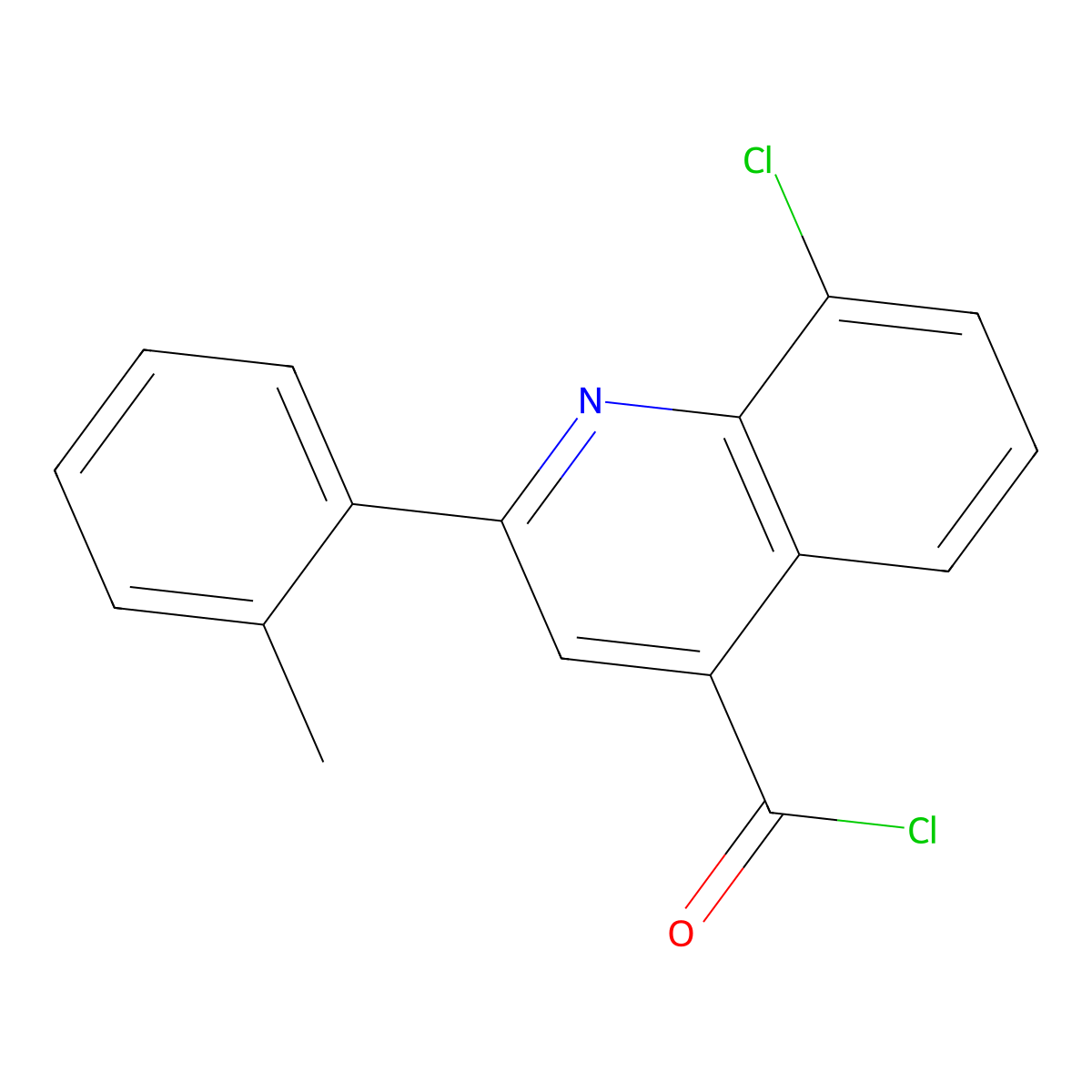 8-Chloro-2-(2-methylphenyl)quinoline-4-carbonyl chloride molecular structure, CAS 1160263-55-7