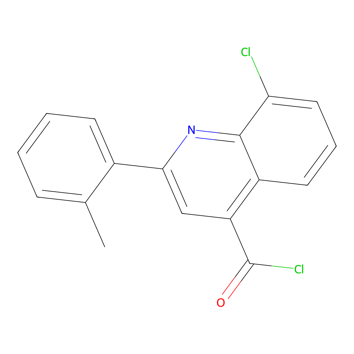 8-Chloro-2-(2-methylphenyl)quinoline-4-carbonyl chloride molecular structure, CAS 1160263-55-7