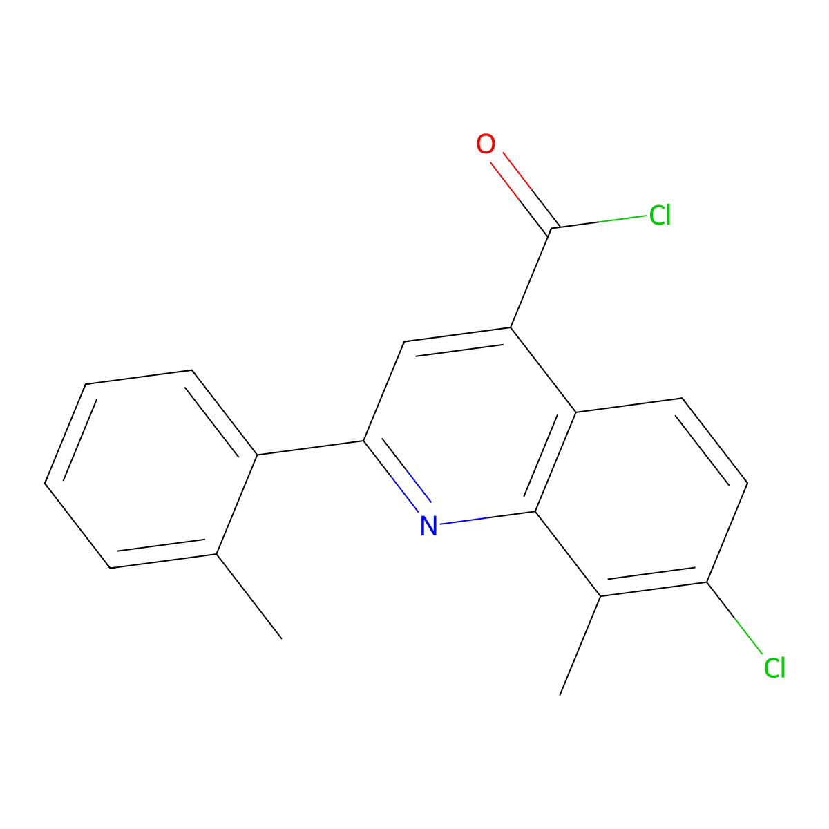 7-Chloro-8-methyl-2-(2-methylphenyl)quinoline-4-carbonyl chloride molecular structure, CAS 1160263-56-8
