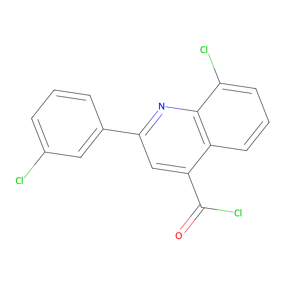 8-Chloro-2-(3-chlorophenyl)quinoline-4-carbonyl chloride molecular structure, CAS 1160263-57-9