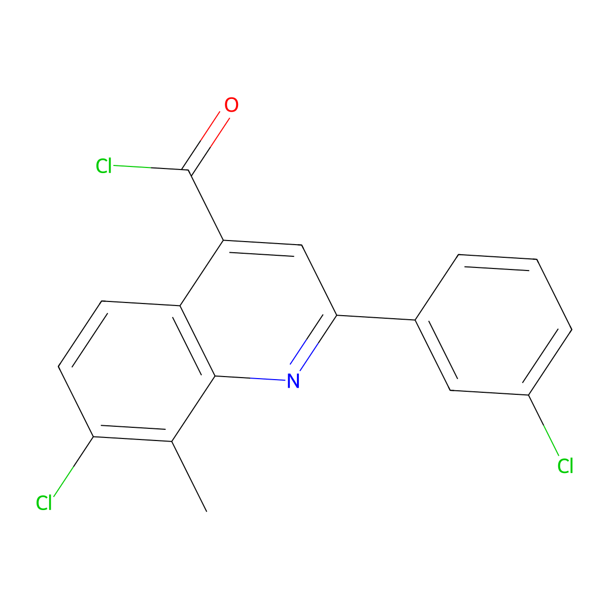 7-Chloro-2-(3-chlorophenyl)-8-methylquinoline-4-carbonyl chloride molecular structure, CAS 1160263-58-0