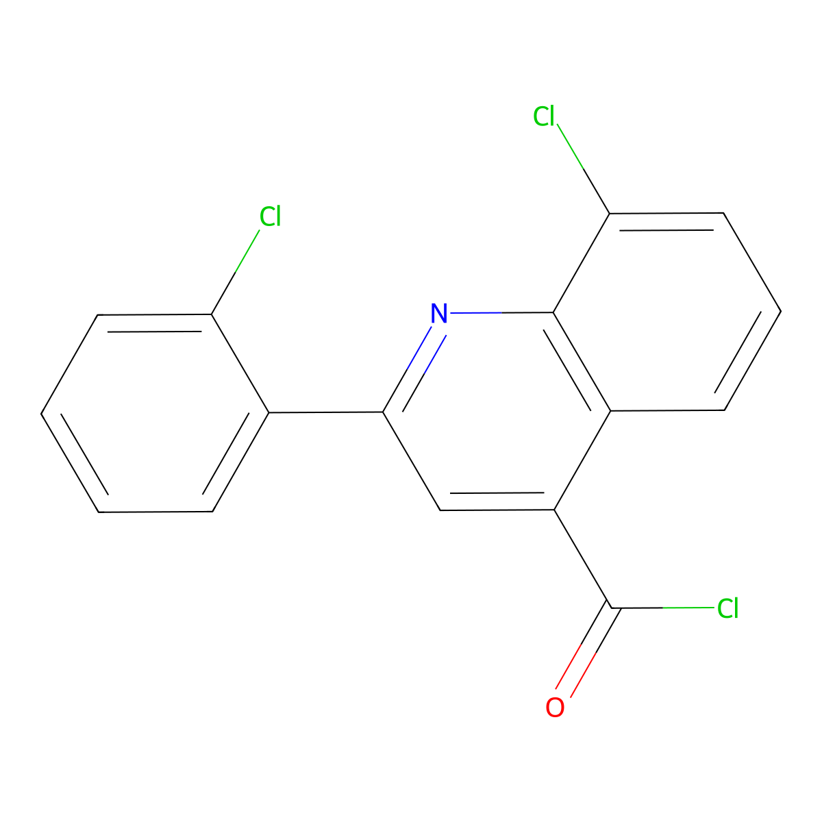 8-Chloro-2-(2-chlorophenyl)quinoline-4-carbonyl chloride molecular structure, CAS 1160263-59-1