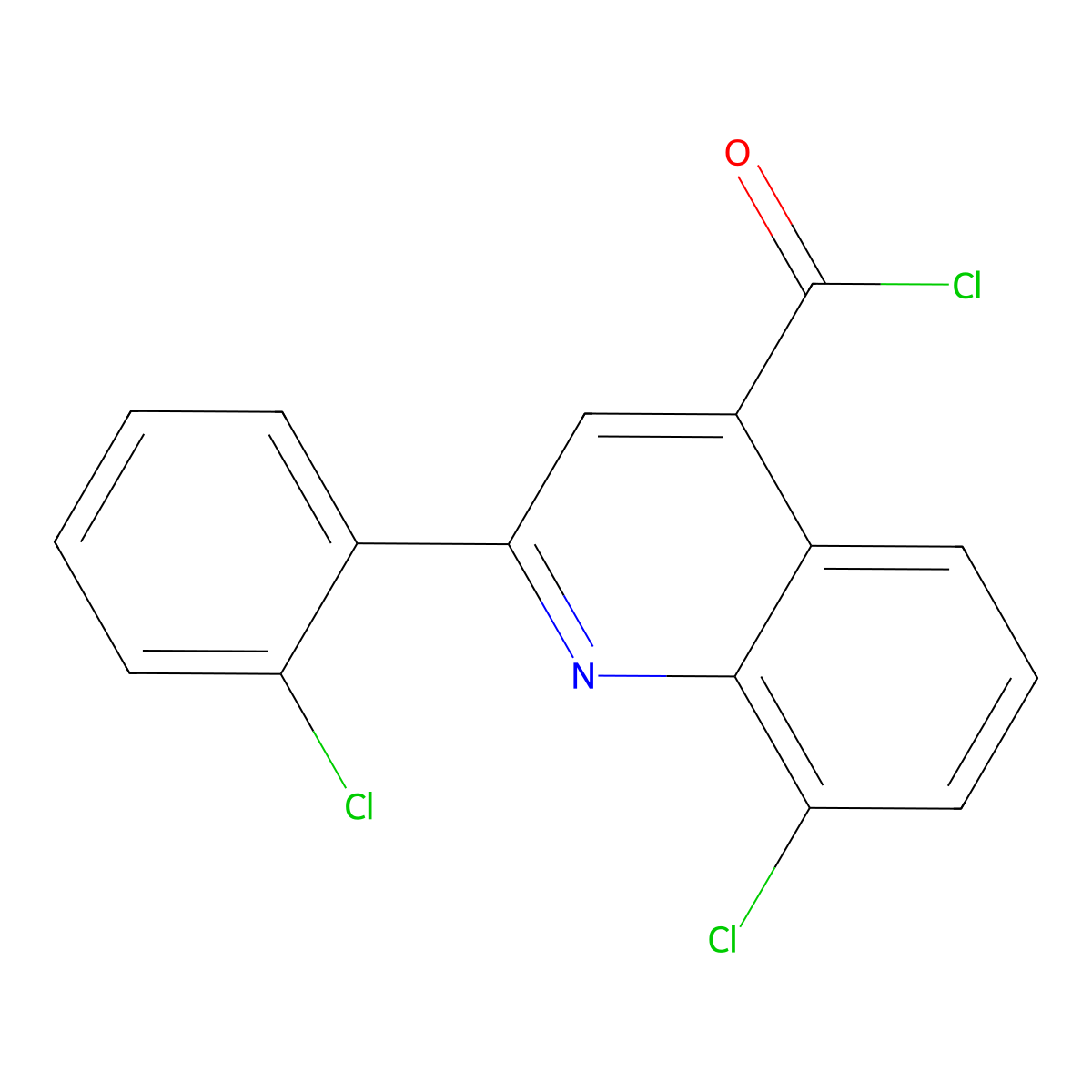 8-Chloro-2-(2-chlorophenyl)quinoline-4-carbonyl chloride molecular structure, CAS 1160263-59-1