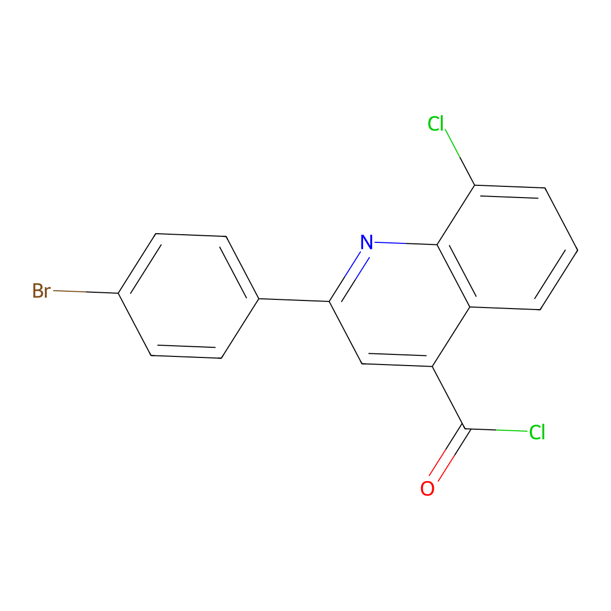 2-(4-Bromophenyl)-8-chloroquinoline-4-carbonyl chloride molecular structure, CAS 1160263-61-5