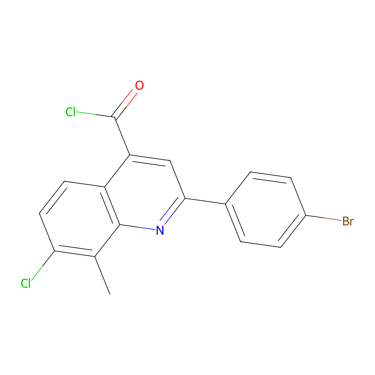 2-(4-Bromophenyl)-7-chloro-8-methylquinoline-4-carbonyl chloride molecular structure, CAS 1160263-62-6