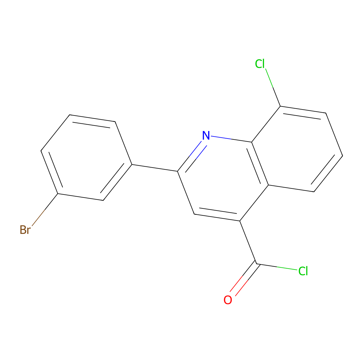 2-(3-Bromophenyl)-8-chloroquinoline-4-carbonyl chloride molecular structure, CAS 1160263-63-7
