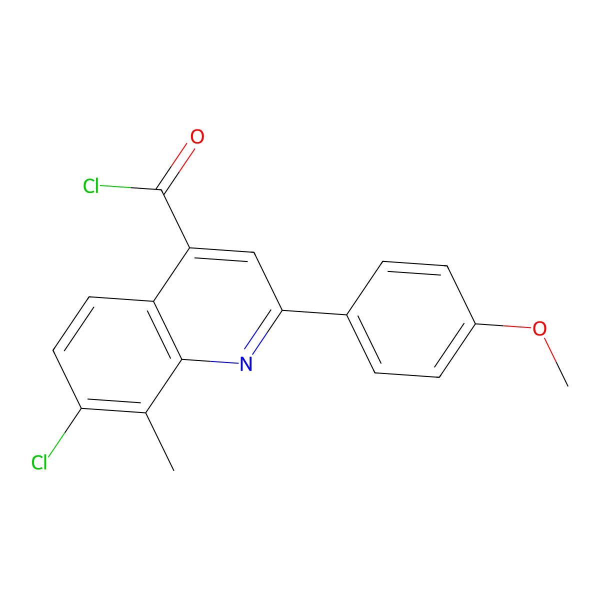 7-Chloro-2-(4-methoxyphenyl)-8-methylquinoline-4-carbonyl chloride molecular structure, CAS 1160263-66-0