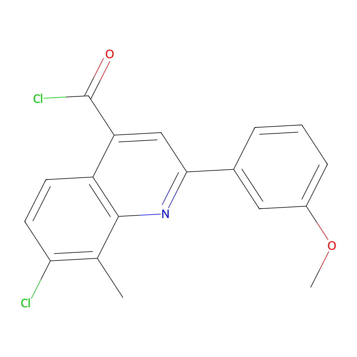 7-Chloro-2-(3-methoxyphenyl)-8-methylquinoline-4-carbonyl chloride molecular structure, CAS 1160263-68-2