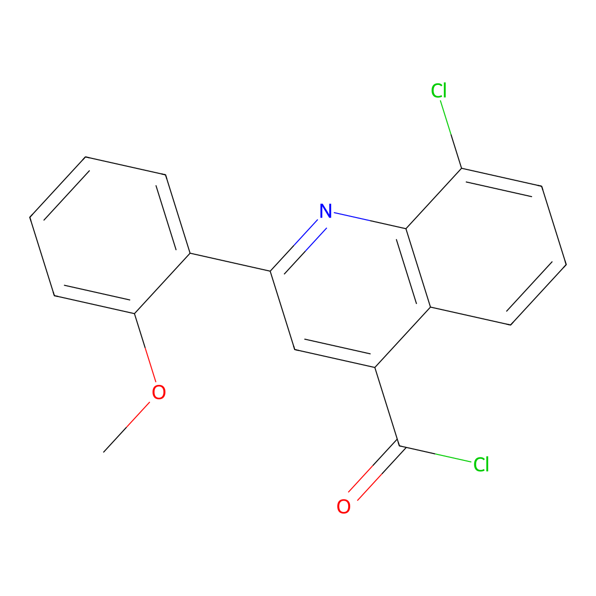 8-Chloro-2-(2-methoxyphenyl)quinoline-4-carbonyl chloride molecular structure, CAS 1160263-69-3