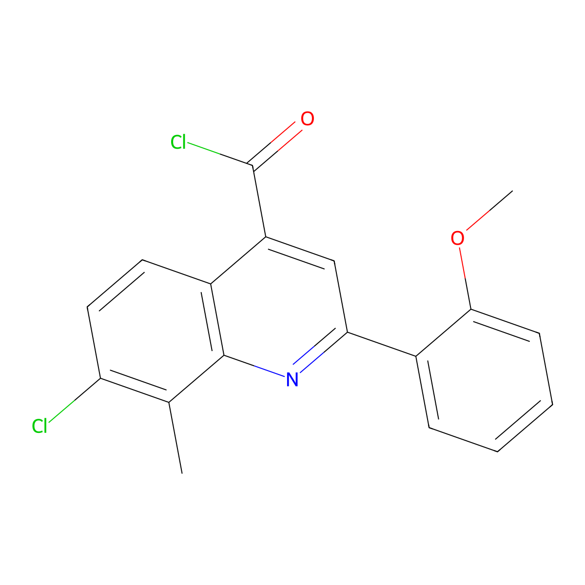 7-Chloro-2-(2-methoxyphenyl)-8-methylquinoline-4-carbonyl chloride molecular structure, CAS 1160263-70-6
