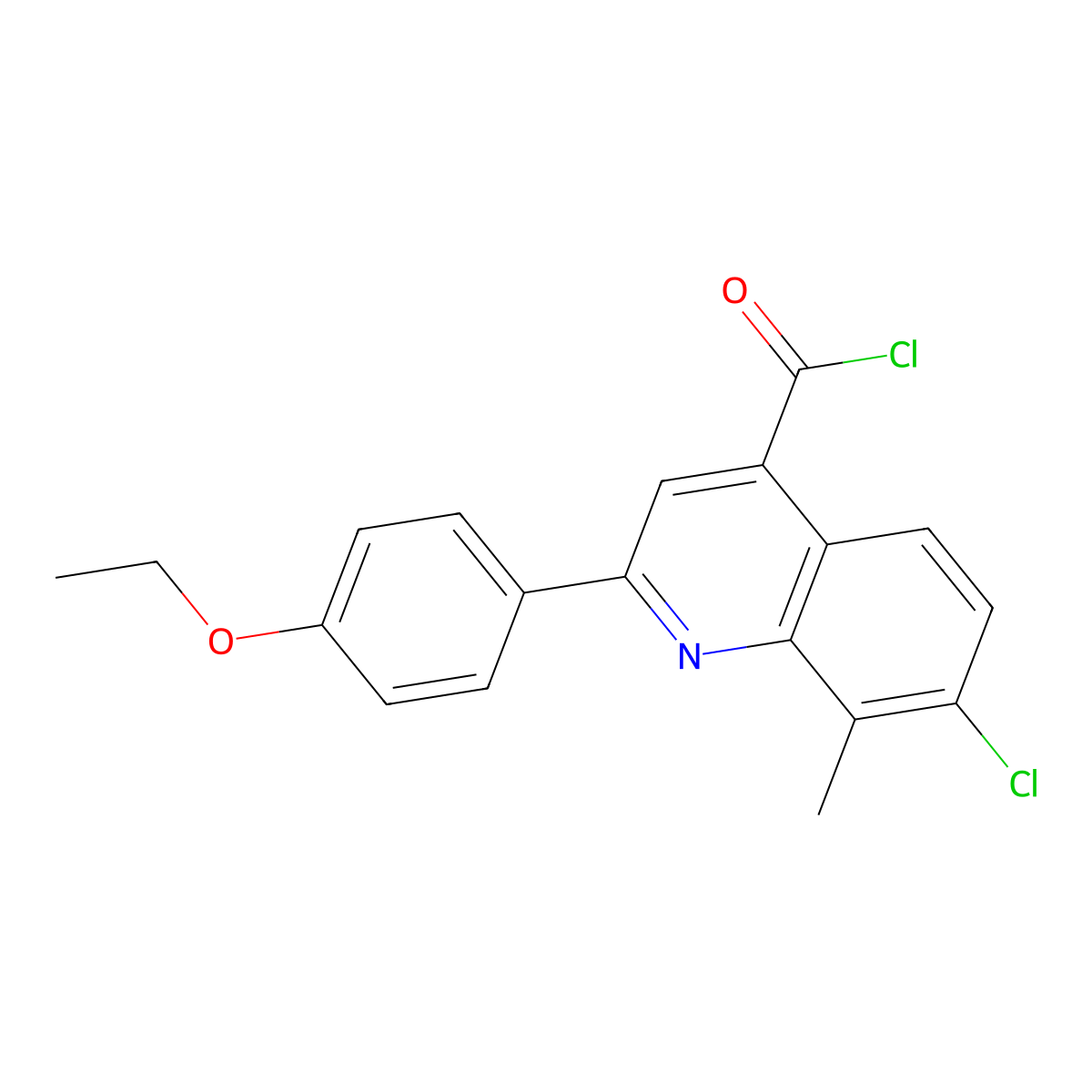7-Chloro-2-(4-ethoxyphenyl)-8-methylquinoline-4-carbonyl chloride molecular structure, CAS 1160263-72-8