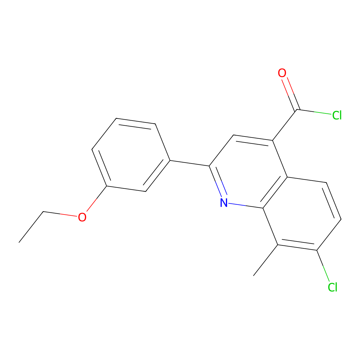 7-Chloro-2-(3-ethoxyphenyl)-8-methylquinoline-4-carbonyl chloride molecular structure, CAS 1160263-74-0
