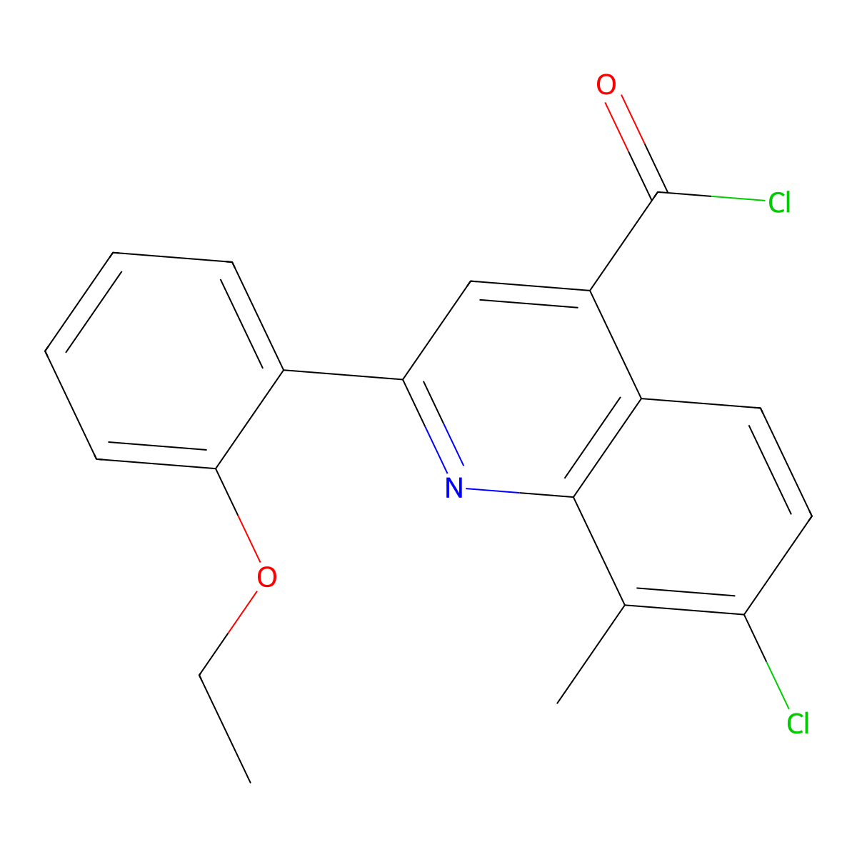 7-Chloro-2-(2-ethoxyphenyl)-8-methylquinoline-4-carbonyl chloride molecular structure, CAS 1160263-76-2