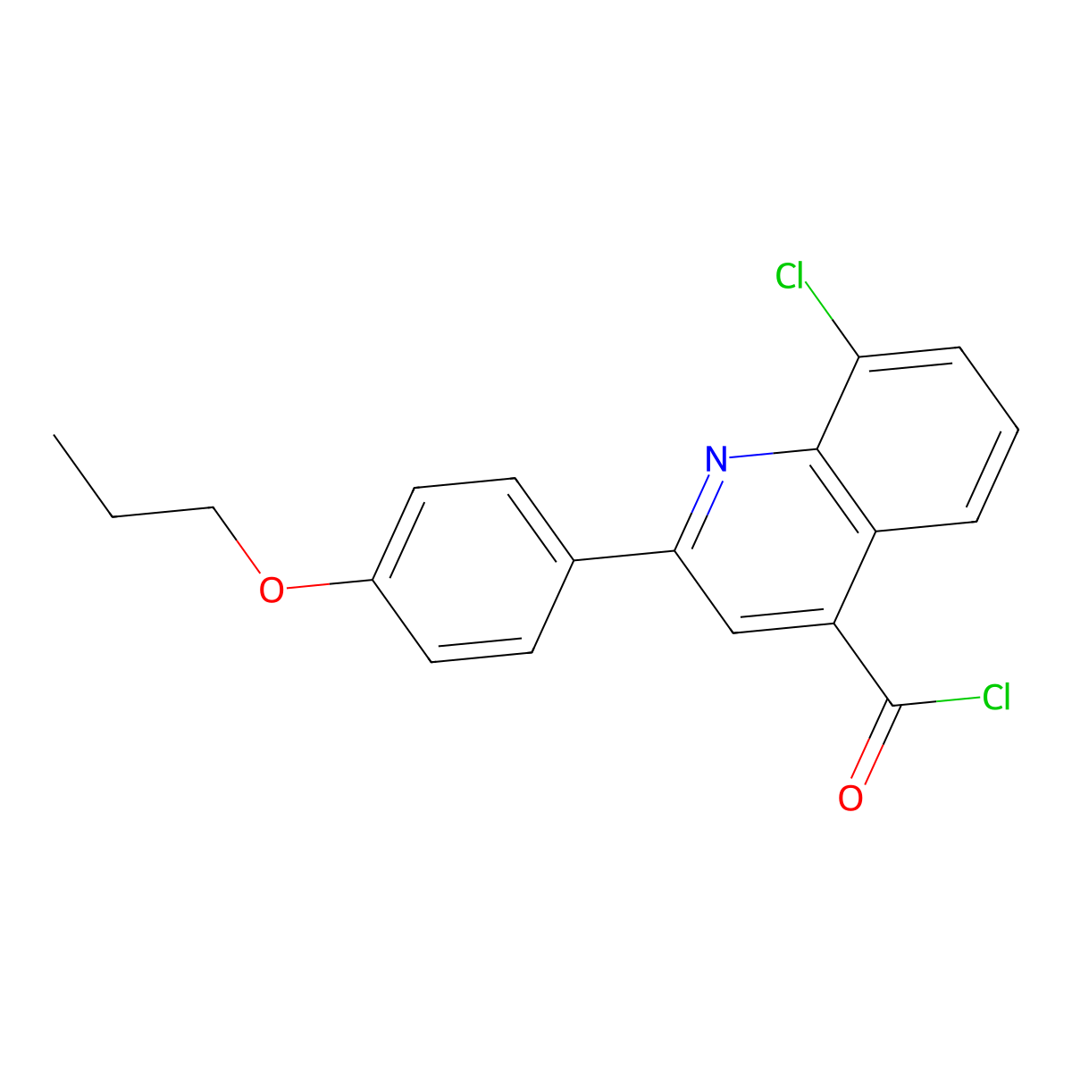 8-Chloro-2-(4-propoxyphenyl)quinoline-4-carbonyl chloride molecular structure, CAS 1160263-77-3