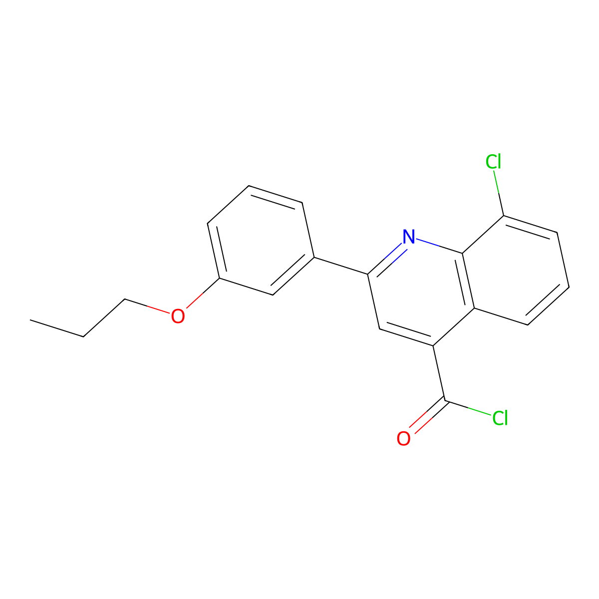 8-Chloro-2-(3-propoxyphenyl)quinoline-4-carbonyl chloride molecular structure, CAS 1160263-79-5