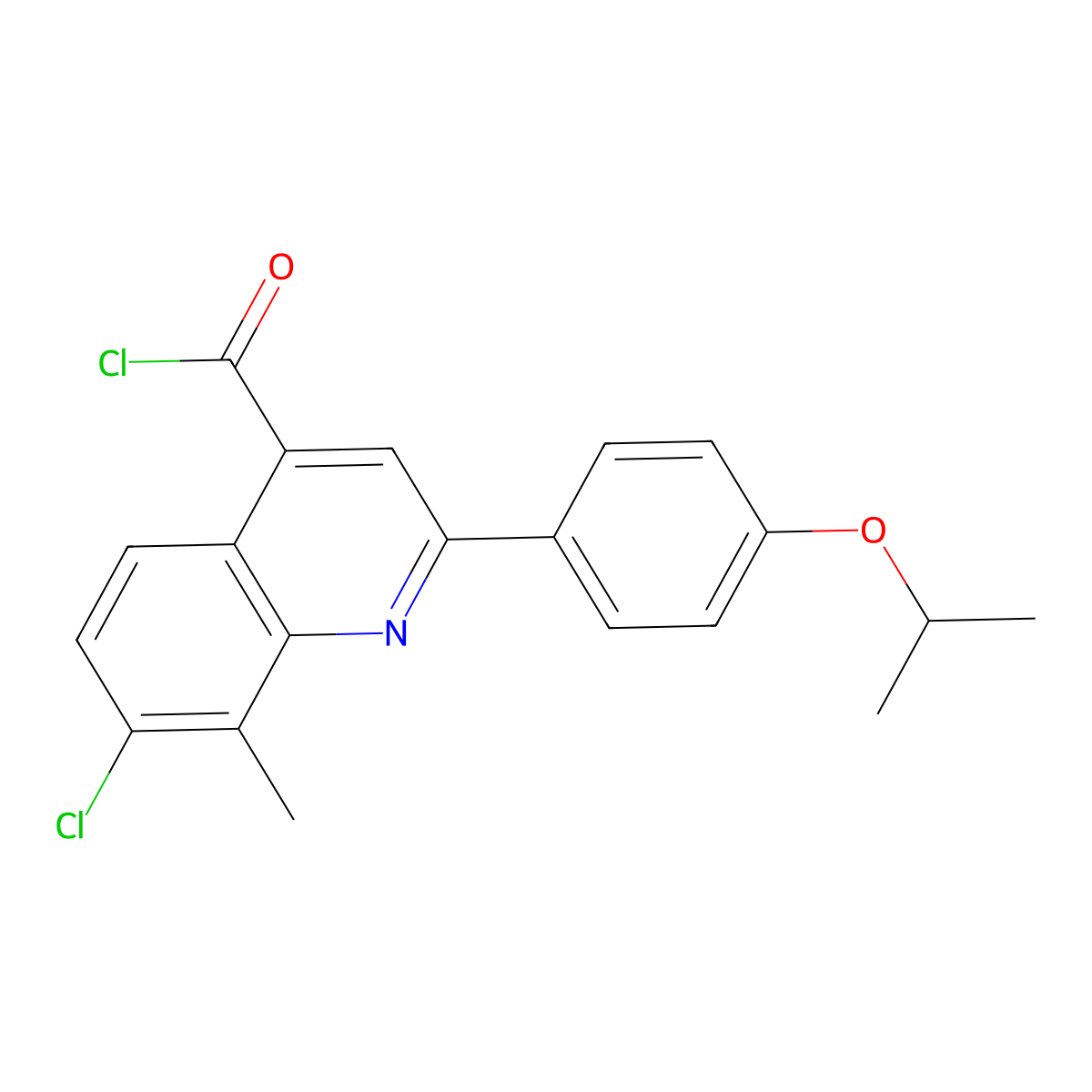 7-Chloro-2-(4-isopropoxyphenyl)-8-methylquinoline-4-carbonyl chloride molecular structure, CAS 1160263-82-0