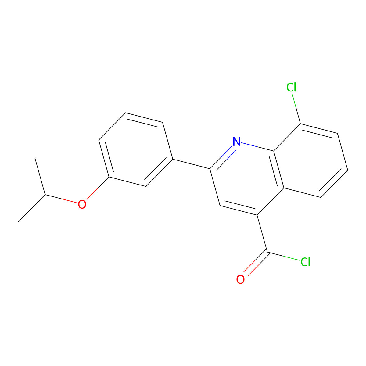 8-Chloro-2-(3-isopropoxyphenyl)quinoline-4-carbonyl chloride molecular structure, CAS 1160263-83-1