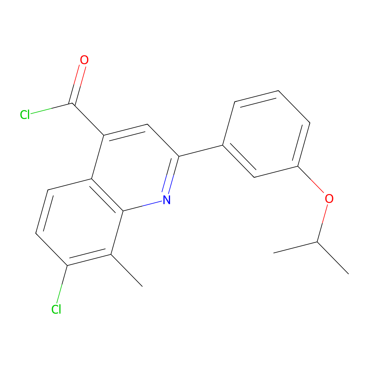 7-Chloro-2-(3-isopropoxyphenyl)-8-methylquinoline-4-carbonyl chloride molecular structure, CAS 1160263-84-2