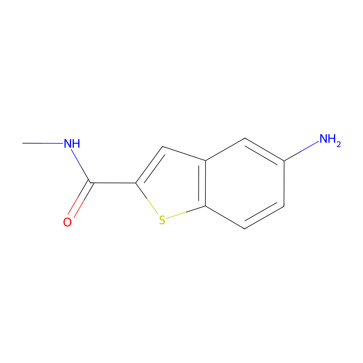 5-Amino-N-methyl-1-benzothiophene-2-carboxamide molecular structure, CAS 1160264-01-6