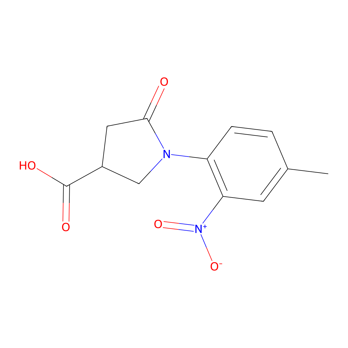 1-(4-Methyl-2-nitrophenyl)-5-oxopyrrolidine-3-carboxylic acid molecular structure, CAS 1160264-10-7