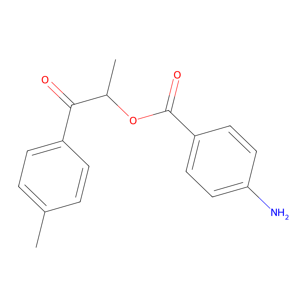 1-Methyl-2-(4-methylphenyl)-2-oxoethyl 4-aminobenzoate molecular structure, CAS 1160264-13-0