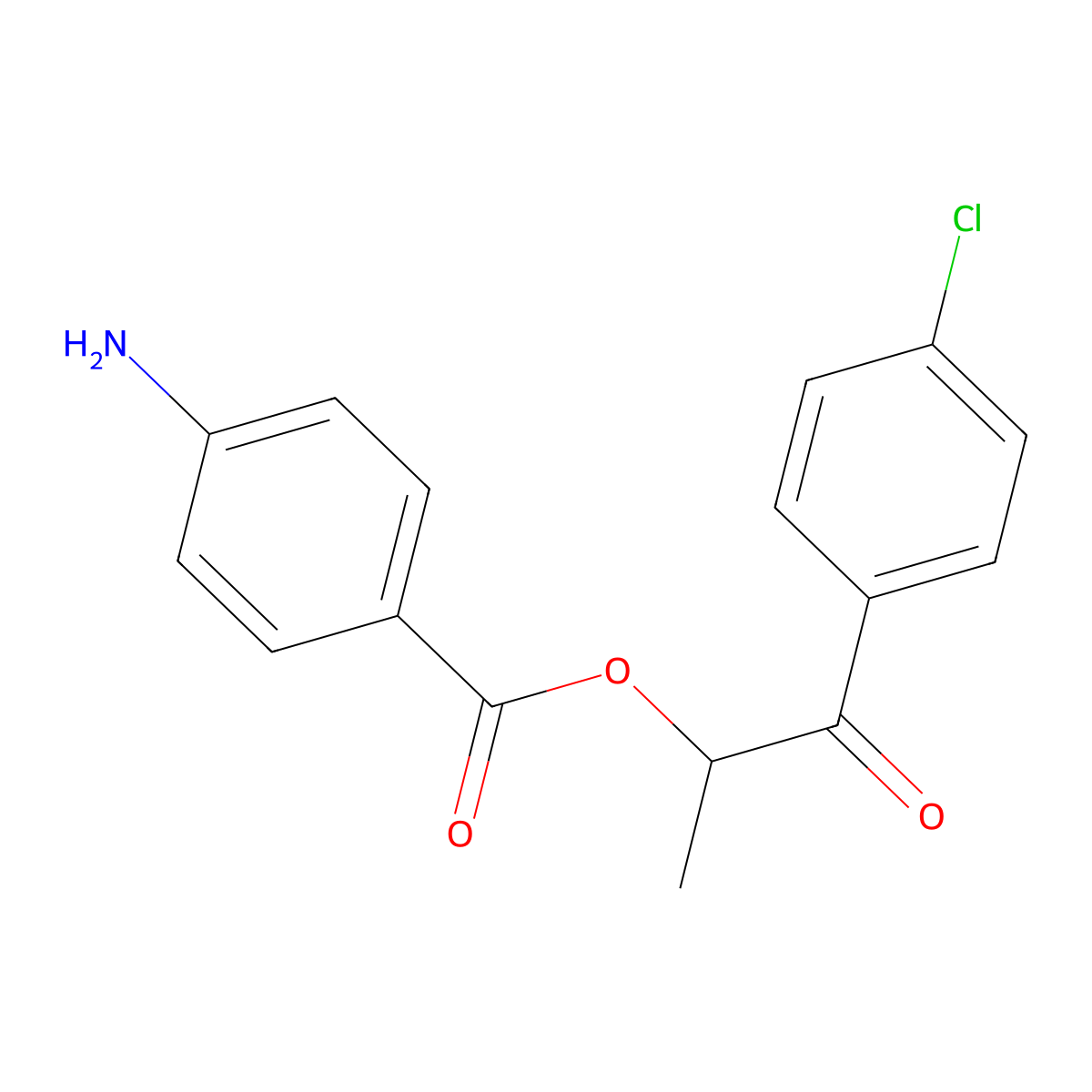 2-(4-Chlorophenyl)-1-methyl-2-oxoethyl 4-aminobenzoate molecular structure, CAS 1160264-17-4