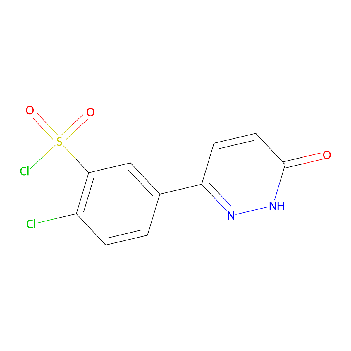 2-Chloro-5-(6-oxo-1,6-dihydropyridazin-3-yl)benzenesulfonyl chloride molecular structure, CAS 1160264-18-5