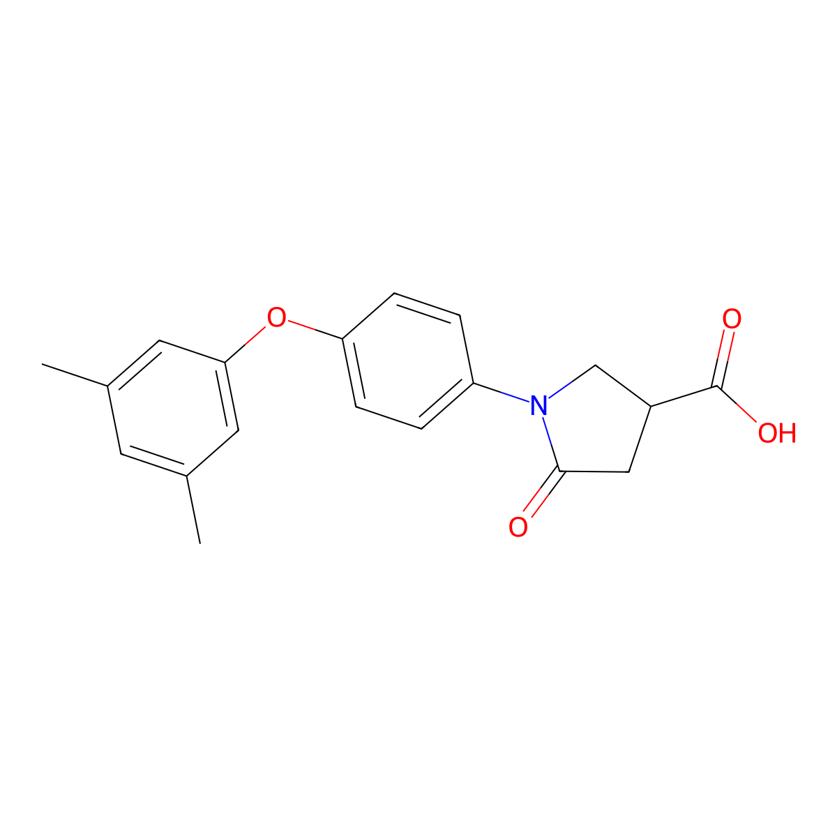 1-[4-(3,5-Dimethylphenoxy)phenyl]-5-oxopyrrolidine-3-carboxylic acid molecular structure, CAS 1160264-19-6