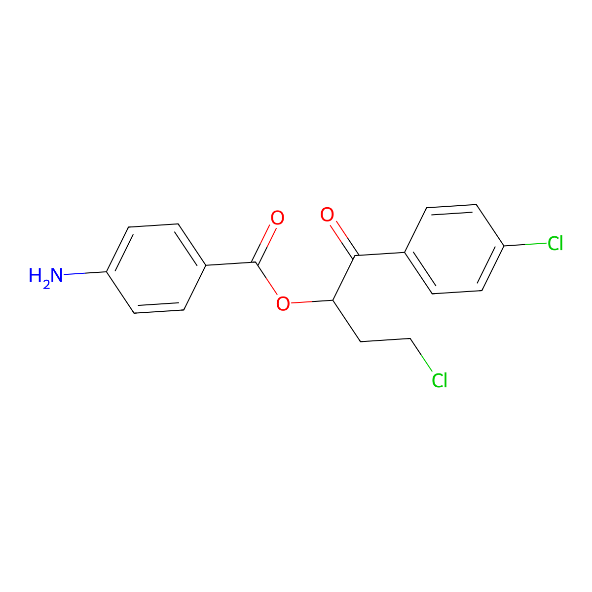 3-Chloro-1-(4-chlorobenzoyl)propyl 4-aminobenzoate molecular structure, CAS 1160264-24-3