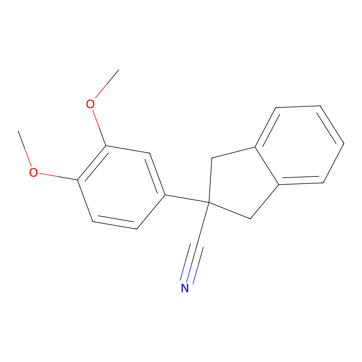 2-(3,4-Dimethoxyphenyl)indane-2-carbonitrile molecular structure, CAS 1160264-27-6