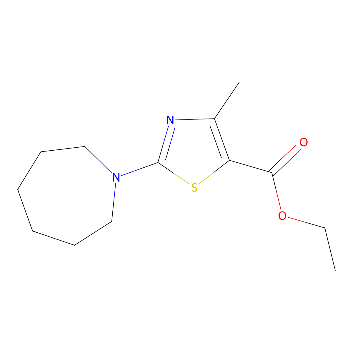Ethyl 2-azepan-1-YL-4-methyl-1,3-thiazole-5-carboxylate molecular structure, CAS 1160264-30-1