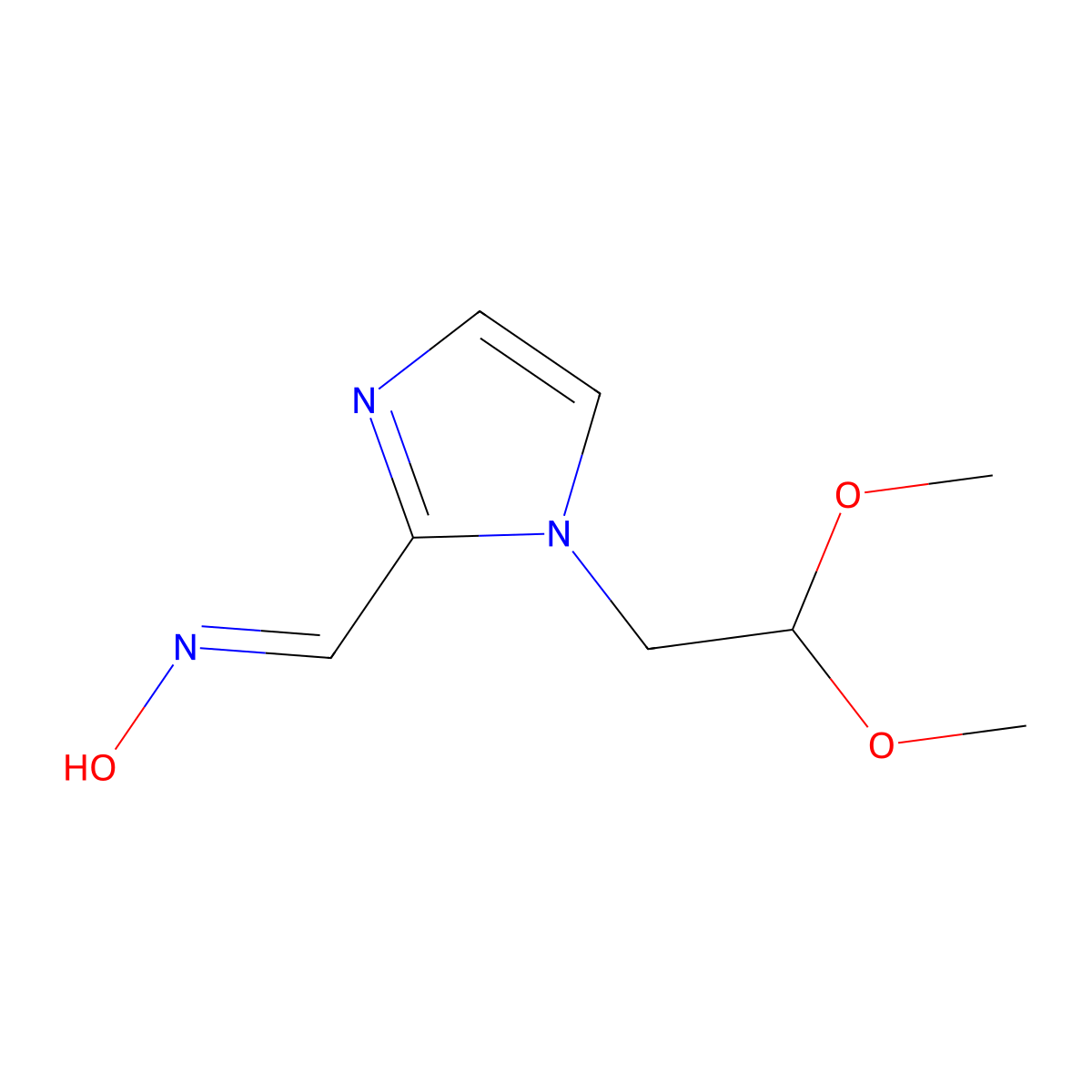 1-(2,2-dimethoxyethyl)-1H-imidazole-2-carbaldehyde oxime molecular structure, CAS 1160264-32-3