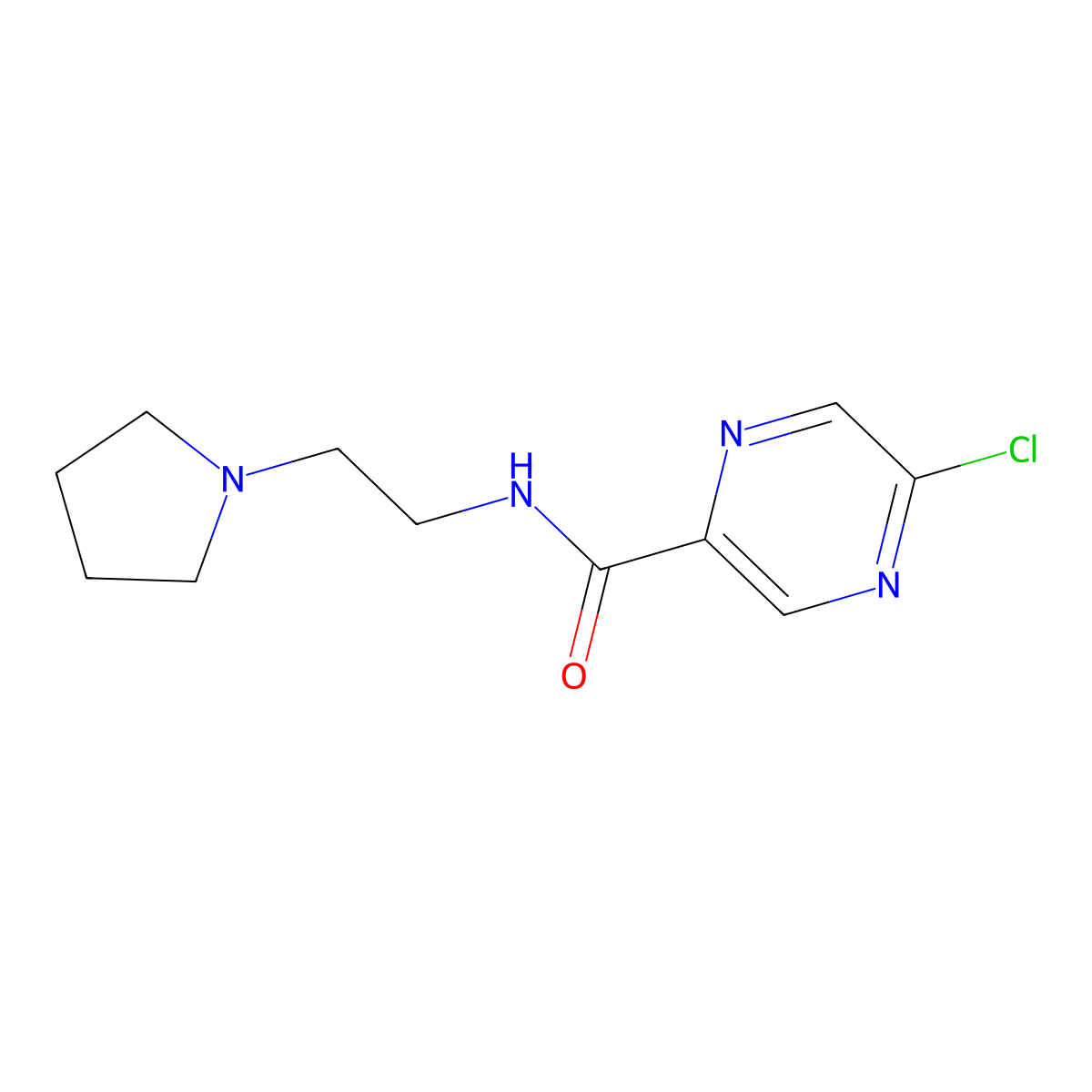 5-Chloro-N-(2-pyrrolidin-1-ylethyl)pyrazine-2-carboxamide molecular structure, CAS 1160264-34-5