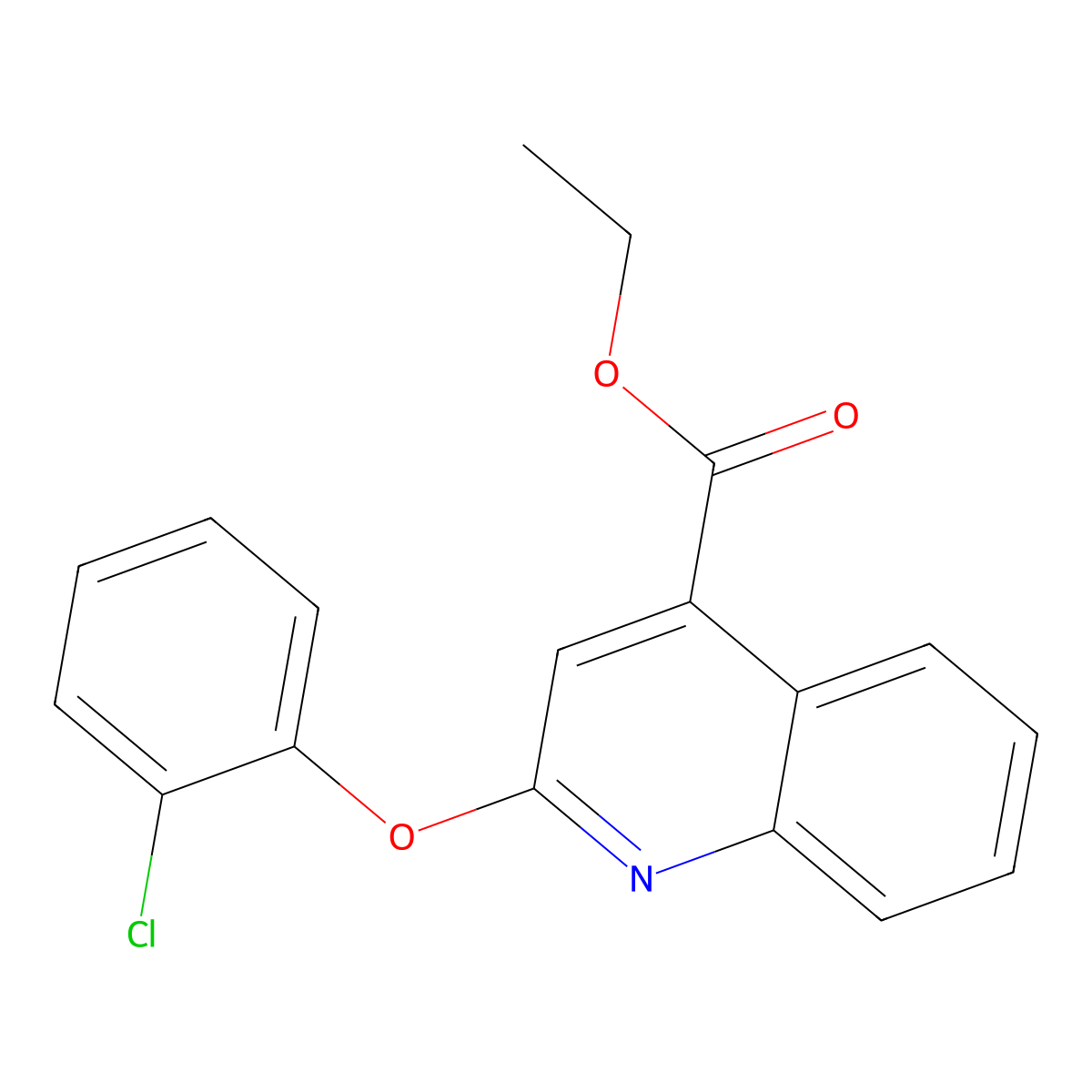 Ethyl 2-(2-chlorophenoxy)quinoline-4-carboxylate molecular structure, CAS 1160264-37-8