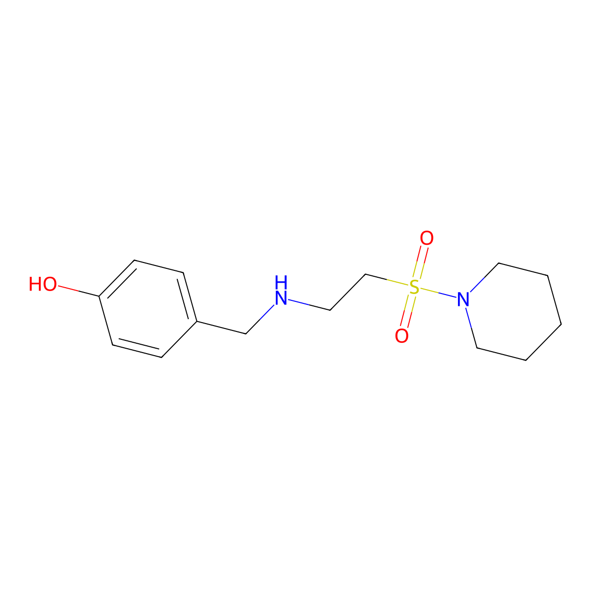 4-(((2-(Piperidin-1-ylsulfonyl)ethyl)amino)methyl)phenol molecular structure, CAS 1160264-51-6