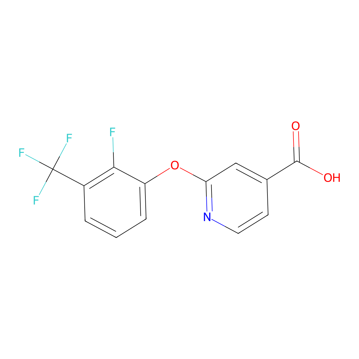 2-[2-Fluoro-3-(trifluoromethyl)phenoxy]isonicotinic acid molecular structure, CAS 1160264-54-9