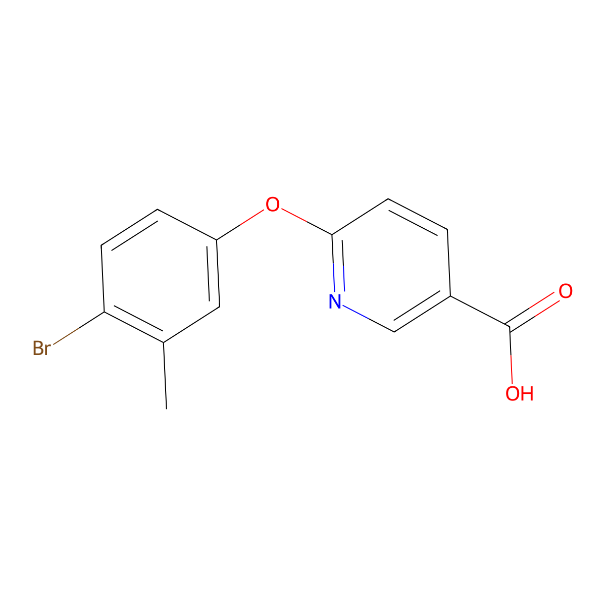 6-(4-Bromo-3-methylphenoxy)nicotinic acid molecular structure, CAS 1160264-56-1