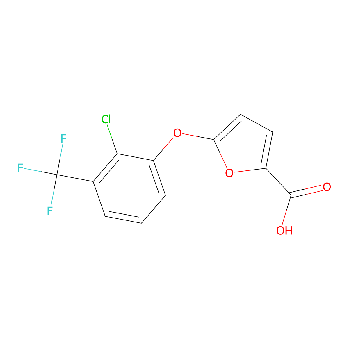 5-[2-Chloro-3-(trifluoromethyl)phenoxy]-2-furoic acid molecular structure, CAS 1160264-57-2