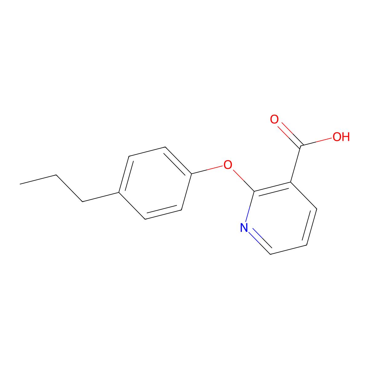 2-(4-Propylphenoxy)nicotinic acid molecular structure, CAS 1160264-59-4
