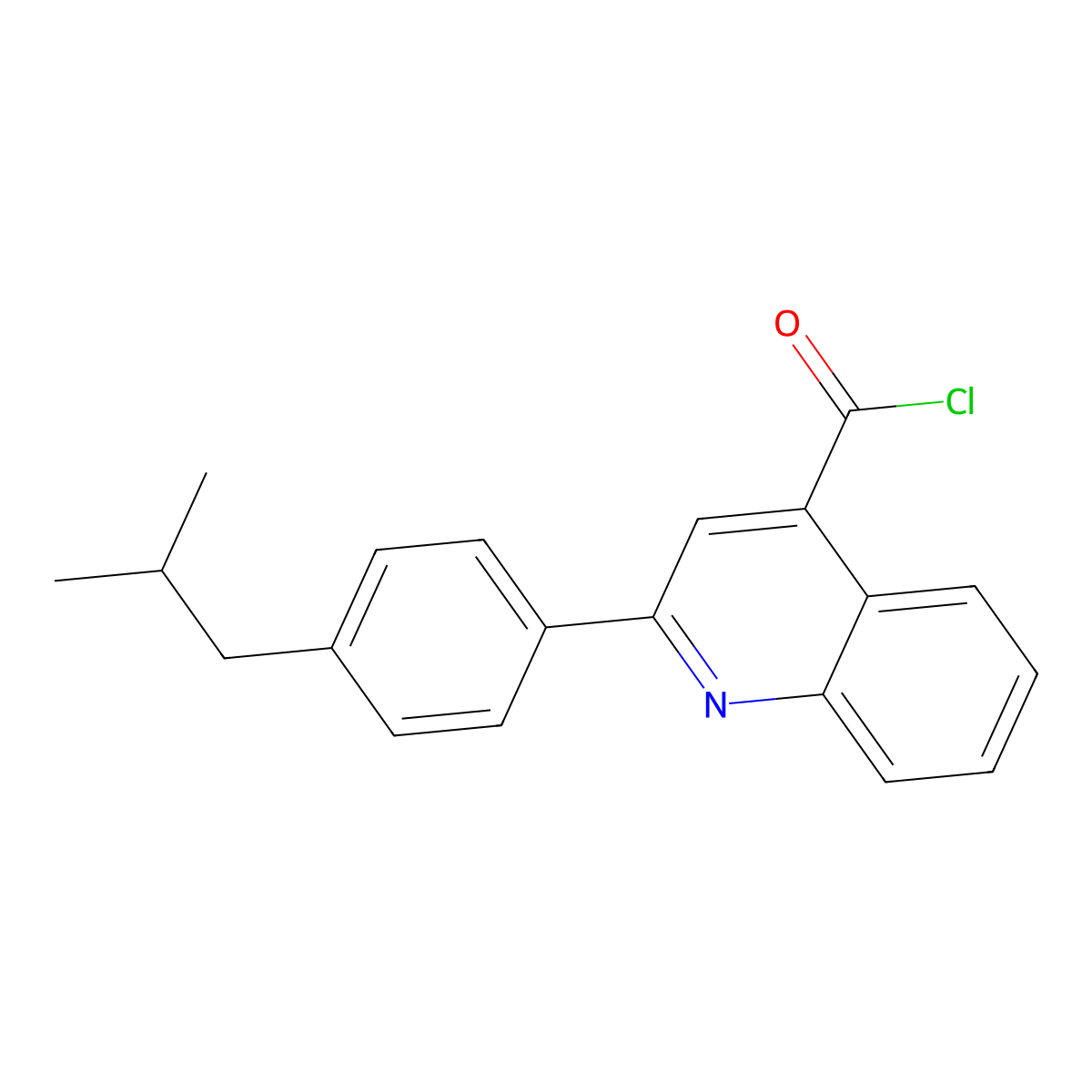 2-(4-Isobutylphenyl)quinoline-4-carbonyl chloride molecular structure, CAS 1160264-74-3