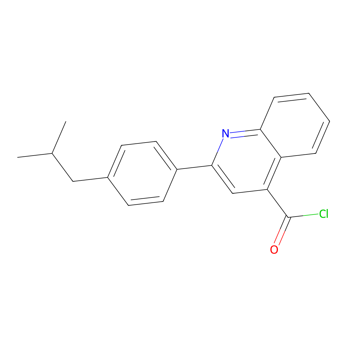 2-(4-Isobutylphenyl)quinoline-4-carbonyl chloride molecular structure, CAS 1160264-74-3