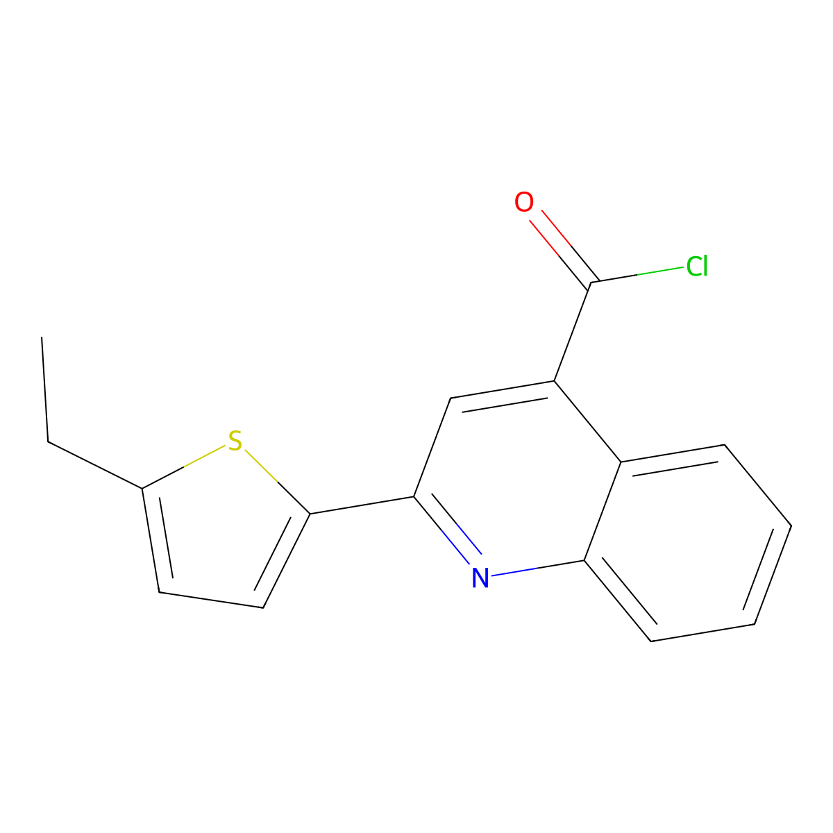 2-(5-Ethyl-2-thienyl)quinoline-4-carbonyl chloride molecular structure, CAS 1160264-89-0
