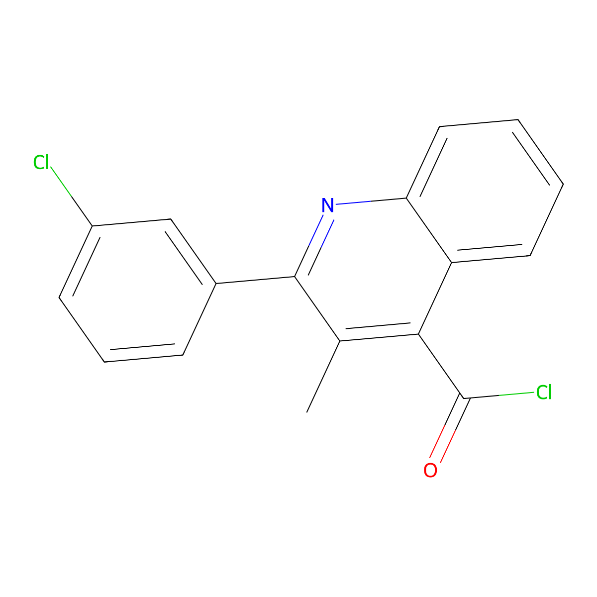 2-(3-Chlorophenyl)-3-methylquinoline-4-carbonyl chloride molecular structure, CAS 1160264-96-9